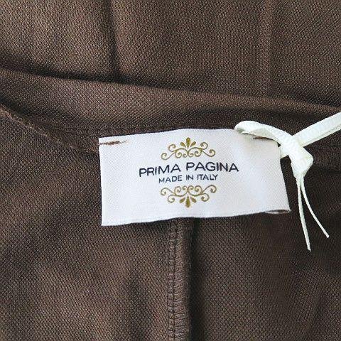 【中古】未使用品 PRIMA PAGINA フレンチスリーブ ワンピース ロング丈 46 茶系 ブラウン タグ付き レディース