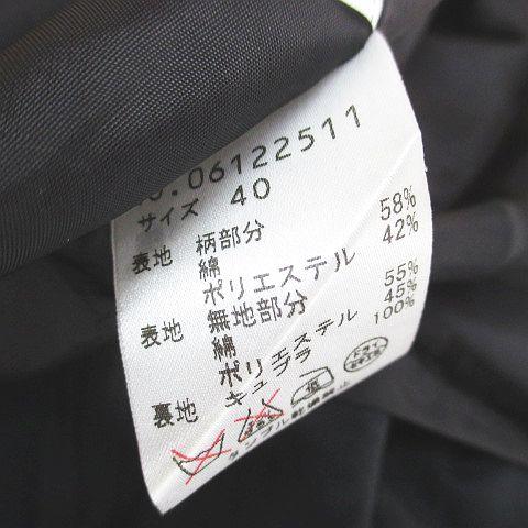 【中古】ジウ 慈雨 ロング丈 フレアスカート スカート 40 黒系 ブラック 日本製 裏地 総柄 レディース_5