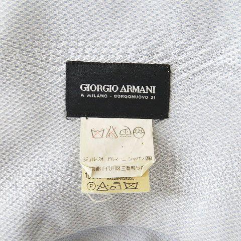 【中古】ジョルジオアルマーニ GIORGIO ARMANI 長袖 シャツ 40 青系 ブルー 隠しボタン 無地 ラウンドヘム イタリア製_3