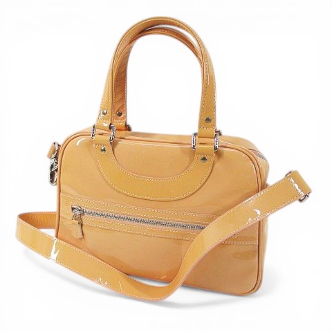 【中古】ジャックルコー JACQUES LE CORRE リスボン トートバッグ ハンド ショルダー 2WAY  ベージュ エナメル フランス製  レディース