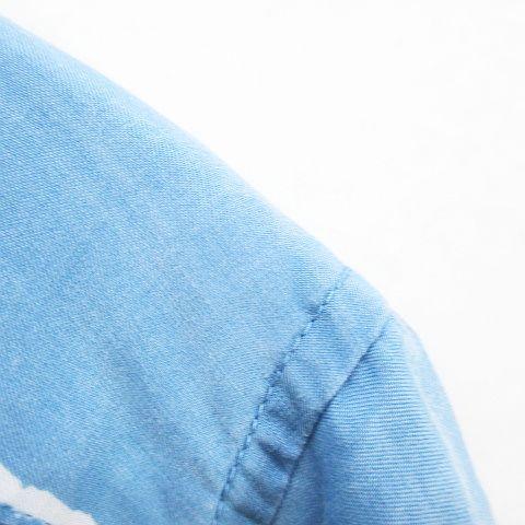 【中古】パタゴニア Patagonia パタロハ pataloha 風景柄 半袖 アロハシャツ S 水色 ライトブルー 胸ポケット メンズ_3