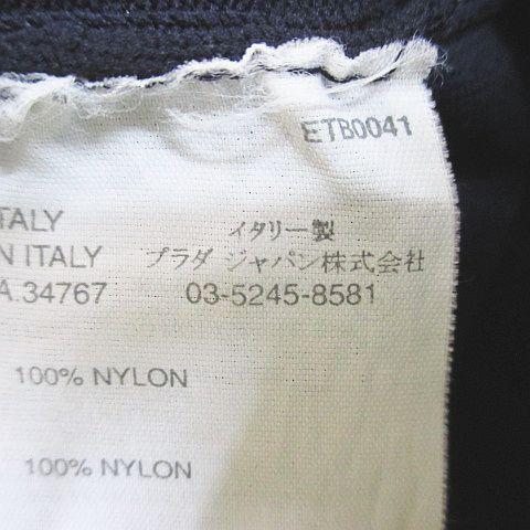 【中古】プラダ PRADA 半袖 ニット セーター 40 紺系 ネイビー イタリア製 リブ 無地 レディース_2