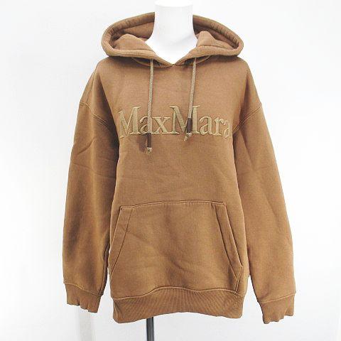 【中古】Sマックスマーラ 'S Max Mara 2419921011 ロゴ刺繍 プルオーバーパーカー  M 茶系 ブラウン