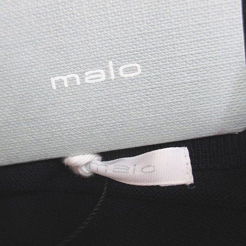 【中古】未使用品 マーロ malo 半袖 ニット セーター 48 紺系 ネイビー イタリア製 リブ 無地 タグ付 レディース_2