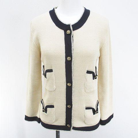 【中古】シャネル CHANEL P37394K02439 MP081 長袖 カーディガン ニット CC ココマーク カシミヤ 絹 36 ベージュ