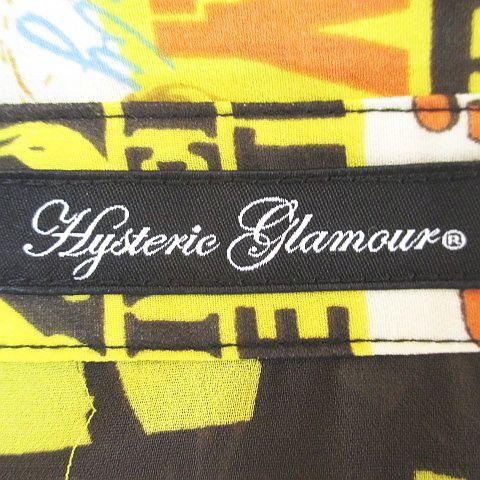 【中古】ヒステリックグラマー HYSTERIC GLAMOUR girl×ロゴ総柄 シャツ ブラウス 比翼 マルチカラー シースルー_2