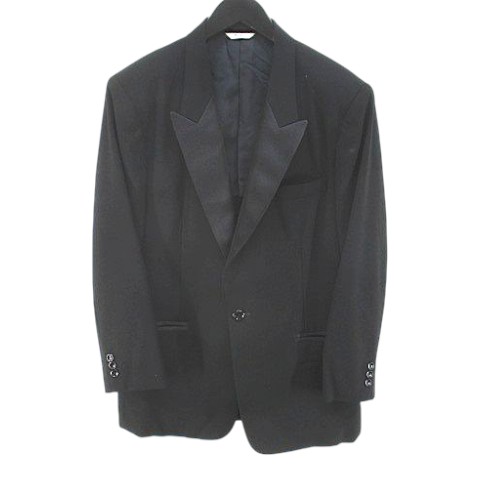 【中古】ランバン LANVIN セットアップ スーツ テーラード ジャケット ロングパンツ スラックス ジップフライ 背抜き