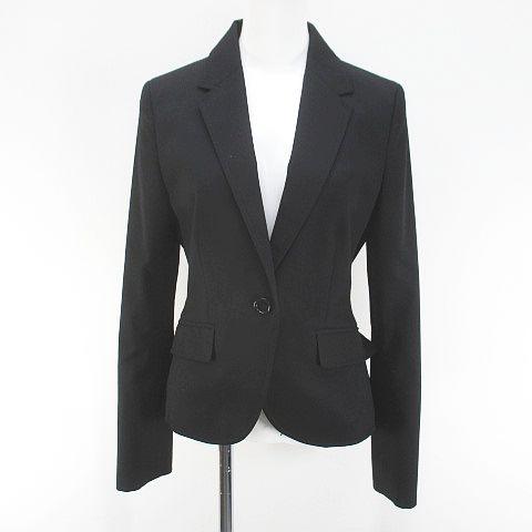 【中古】アンタイトル UNTITLED セットアップ スーツ ストライプ柄 ジャケット ロングパンツ スラックス 絹混 3 2 黒
