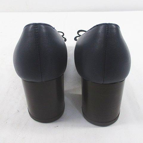 【中古】サルヴァトーレフェラガモ Salvatore Ferragamo LENA ダブル ボウ パンプス チャンキーヒール スクエアトゥ_2