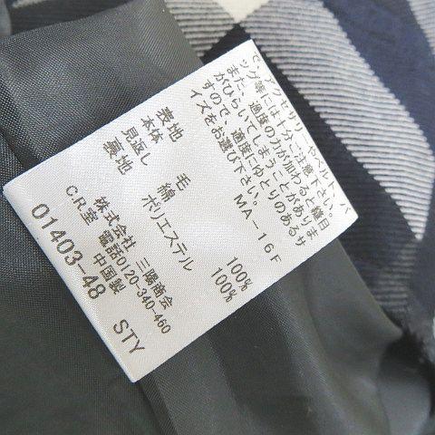 【中古】バーバリーブルーレーベル BURBERRY BLUE LABEL 膝丈 スコート 40 米国海軍 毛 毛糸 ボックス席筋目