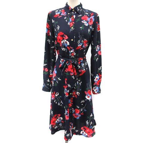 中古 ローレンラルフローレン Lauren Ralph Lauren ワンピース ロング フレア リボン 花柄 0 紺 赤 緑 レディースの通販はau Pay マーケット ブランド古着のベクトル