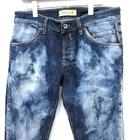 中古 シビリア Siviglia デニムパンツ ブリーチ加工 ボタンフライ 31 インディゴ G メンズの通販はau Pay マーケット ブランド古着のベクトル