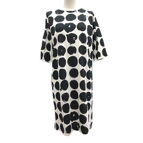 中古 マリメッコ Marimekko ワンピース ひざ丈 七分袖 総柄 Xs 白 黒 Mf35 レディースの通販はau Pay マーケット ブランド古着のベクトル