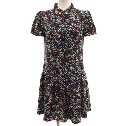 中古 トゥービーバイアニエスベー To B By Agnes B ワンピース ミニ ハート柄 フレア 半袖 38 黒 赤 レディースの通販はau Pay マーケット ブランド古着のベクトル