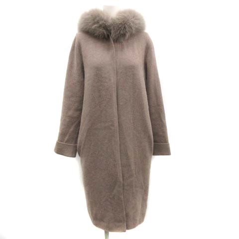 中古 ジャスグリッティー Jusglitty ファー付コーディガン コート ロング ニット ウール混 2 M グレー レディースの通販はau Pay マーケット ブランド古着のベクトル