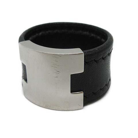 中古 エルメス Hermes ルーリー リング 指輪 レザー Lサイズ 号 シルバー 黒 ブラック G Oh メンズの通販はau Pay マーケット ブランド古着のベクトル