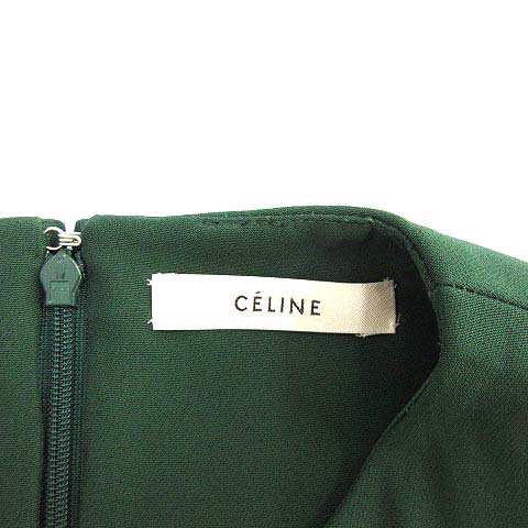 中古 セリーヌ Celine フィービー期 ワンピース スプリットネック ノースリーブ ひざ丈 シルク混 36 M 緑 グリーンの通販はau Pay マーケット ブランド古着のベクトル