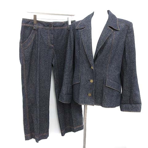 中古 レオナール デニムスーツ セットアップ 上下 ジャケット 11ar ジーンズ 73 97 シルク ウール 青 レディースの通販はau Pay マーケット ブランド古着のベクトル