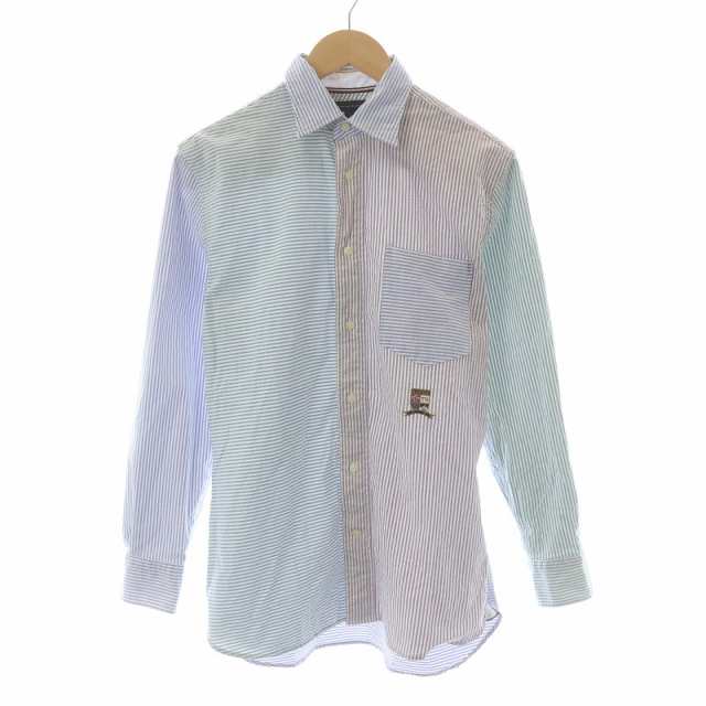 中古】TOMMY HILFIGER ミックスストライプリラックスシャツ クレイジーパータン 長袖 S 青 茶 緑 白 MW0MW13230の通販はau PAY マーケット ブランド古着のベクトル au PAY マーケット-通販サイト TOMMY S 白 シャツ
