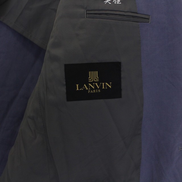 LANVIN ランバン テーラード シルクジャケット 黒×青