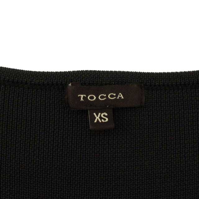 【中古】トッカ TOCCA ワンピース ニット フレア ミニ ボーダー ニットワンピ 七分袖 総柄 XS 黒 ブラック ベージュ｜au PAY  マーケット