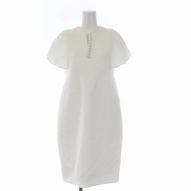 未使用品 ヨーコチャン Flared-sleeve Pearl Slit-line Dress