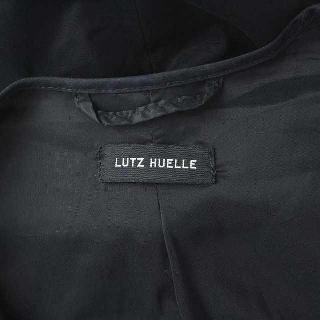 中古】ルッツ ヒュエル LUTZ HUELLE ノーカラーコート ミドル ベルト