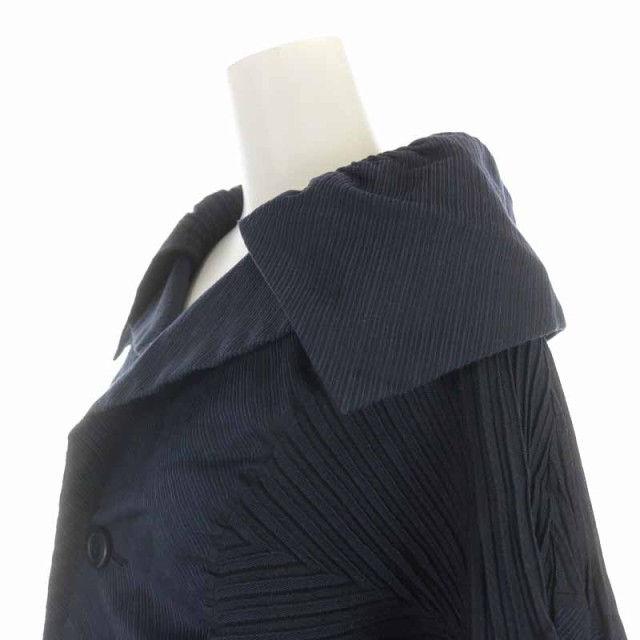 ISSEY MIYAKE ジャケット ショート丈 ビッグカラー 2 M 紺 | www