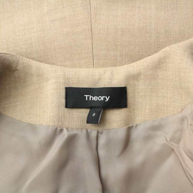 【中古】セオリー theory LIGHT SAXONY2 LINDRAYIA ノーカラージャケット 総裏地 0 XS ベージュ  01-9304113-325-700｜au PAY マーケット