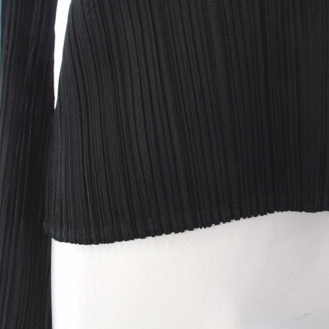 【中古】プリーツプリーズ PLEATS PLEASE イッセイミヤケ カーディガン ブラウス 長袖 プリーツ フリル 3 L 黒の通販は