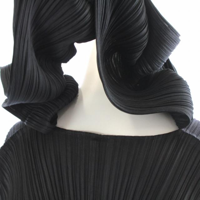 【中古】プリーツプリーズ PLEATS PLEASE イッセイミヤケ カーディガン ブラウス 長袖 プリーツ フリル 3 L 黒の通販は