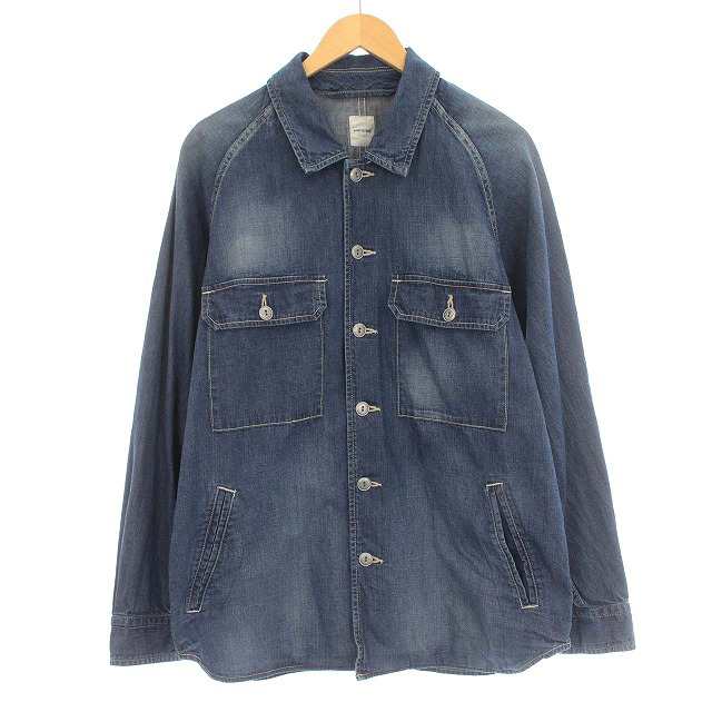 【中古】サージュデクレ sage de cret 8oz DENIM SHIRTS JACKET LIGHT INDIGO デニム シャツジャケット  USED加工 M｜au PAY マーケット