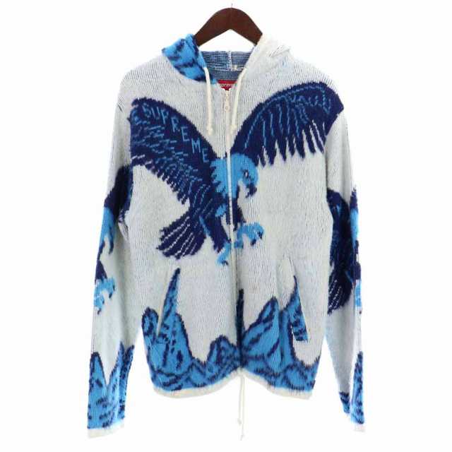 中古】SUPREME 16FW Eagle Hooded Zip Up Sweater ニットジャケット