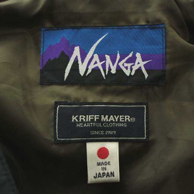 【中古】ナンガ NANGA × KRIFF MAYER クリフメイヤー ダウンジャケット フード アウター XL カーキ 黒 ブラック｜au PAY  マーケット