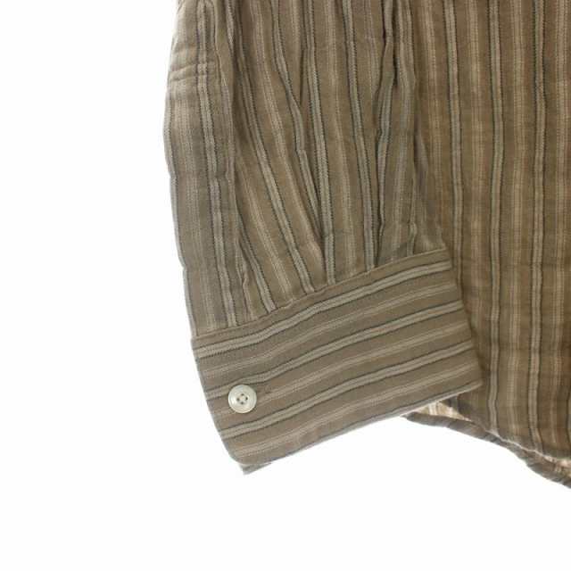 中古】BoTT 22AW Stripe Pullover Shirt 長袖 ハーフボタン XL