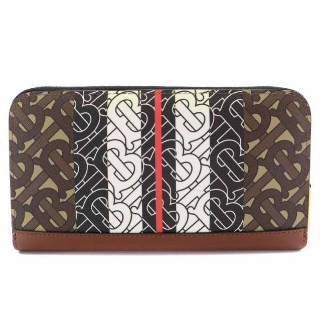 中古】バーバリー BURBERRY ELMORE TB MONOGRAM E-CANVAS WALLET 長