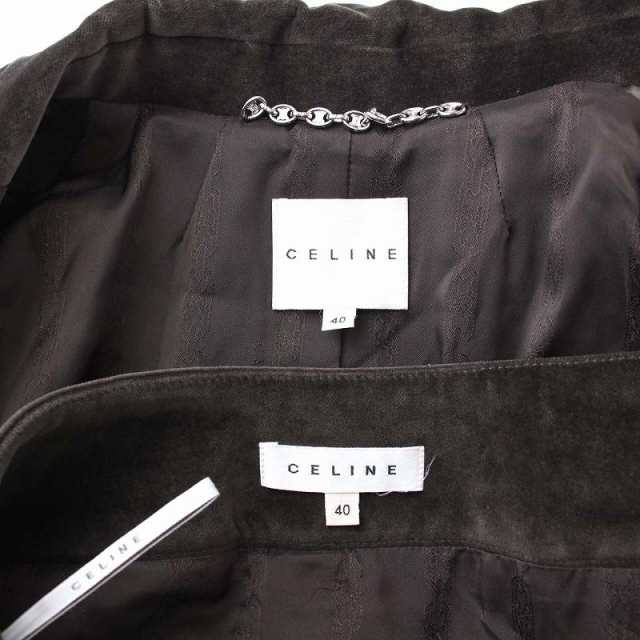 中古】セリーヌ CELINE ベロア スーツ セットアップ 上下 テーラード