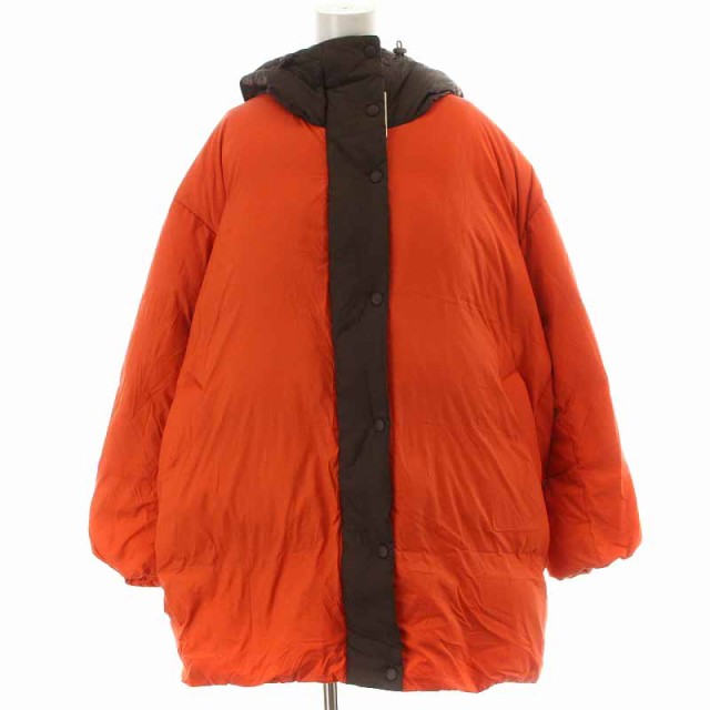 【中古】未使用品 マルニ MARNI UNIQLO オーバーサイズダウンコート ミドル丈 コクーンシルエット XL DARK ORANGE｜au  PAY マーケット