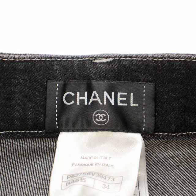 中古】シャネル CHANEL デニムパンツ ジーンズ スキニー スリム ロング