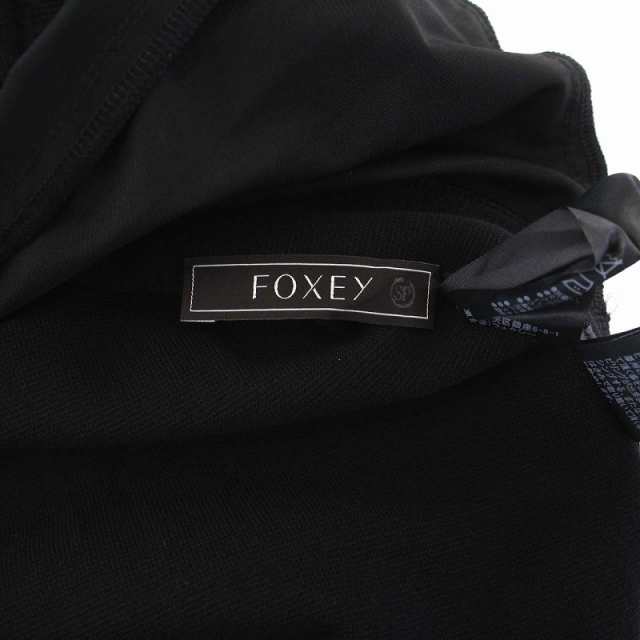 中古】フォクシー FOXEY ニットワンピース ノースリーブ ひざ丈 クルー