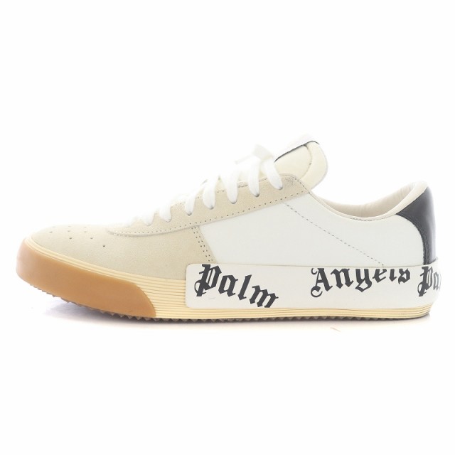 中古】PALM ANGELS NEW VULCANIZED スニーカー ロゴ スエード 25 白