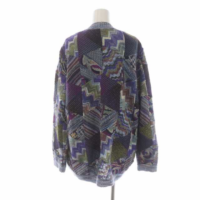 中古】ミッソーニ MISSONI カーディガン ニット Vネック 長袖 総柄