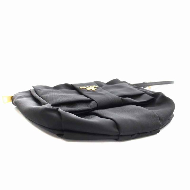 【中古】プラダ PRADA マルチポーチ ナイロン リボン ロゴ ネロ NERO 1N1422 /YI38 ■OH レディース｜au PAY マーケット