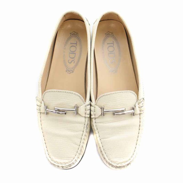 中古】トッズ TOD'S ローファー モカシン レザー 36 23cm 白 ホワイト