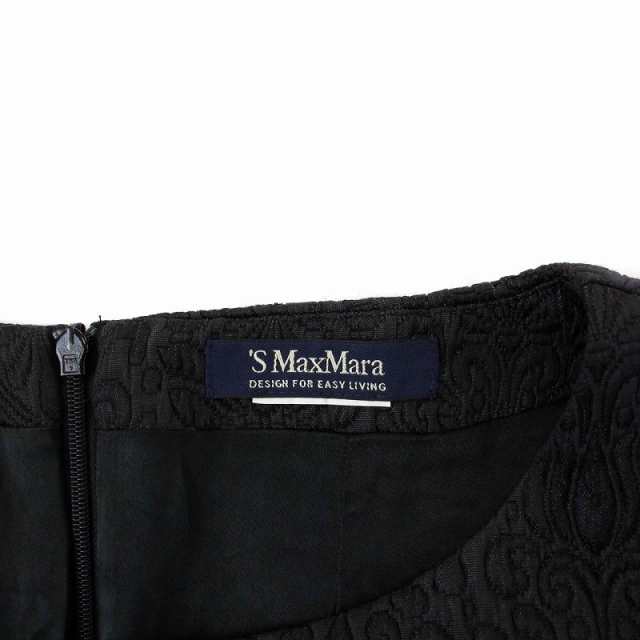 【新品・未使用】'S MaxMara ブラックフォーマル 半袖 膝丈 ワンピース