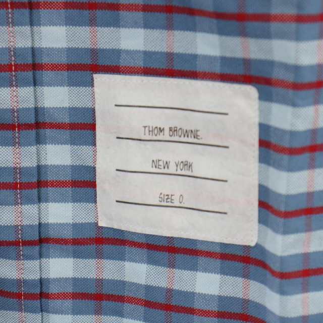 中古】トムブラウン THOM BROWNE ボタンダウンシャツ チェック 長袖 0 ...