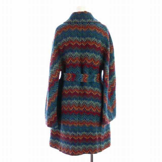 中古】ミッソーニ MISSONI DONNA ステンカラーコート ロング ウール 総