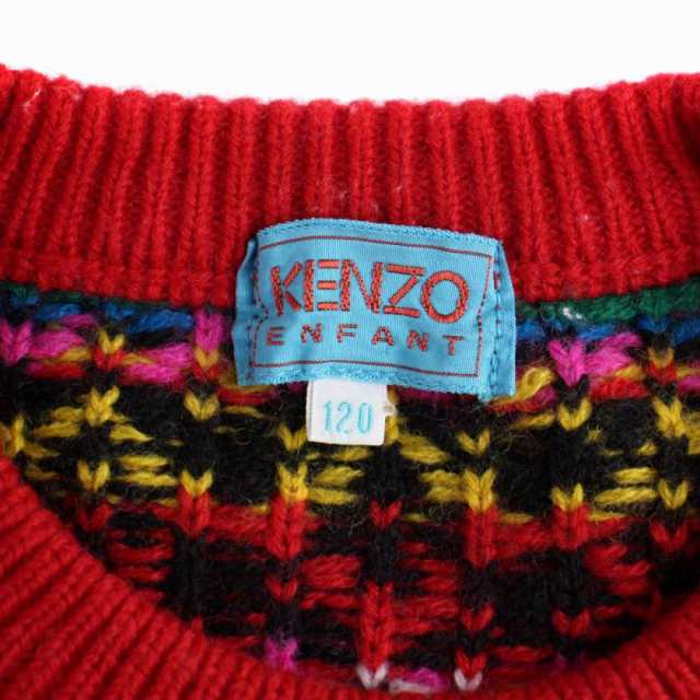 中古】ケンゾー KENZO ENFANY ニット セーター 長袖 クルーネック 総柄