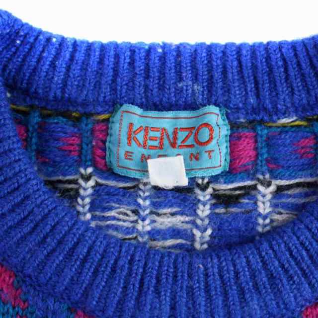 中古】ケンゾー KENZO ENFANY ニット セーター 長袖 クルーネック 総柄