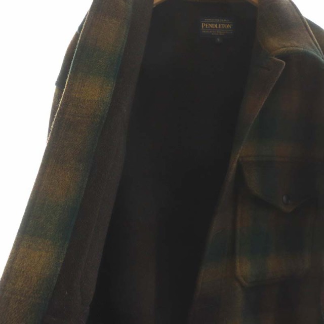 【中古】ペンドルトン PENDLETON CPOシャツジャケット チェック柄 ウール S 茶 ブラウン 緑 グリーン 9575-8012｜au PAY  マーケット